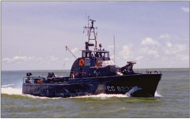 USCGC Point Banks (WPB 82327) freshly painted after dry dock in Cam Rahn Bay 